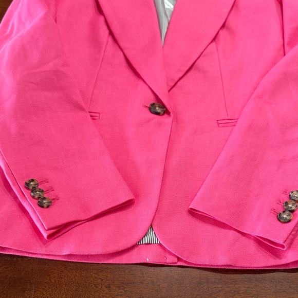 J. Crew : Parke Blazer in Bright Pink Stretch Linen Blend - Size 0 - Picture 11 of 15